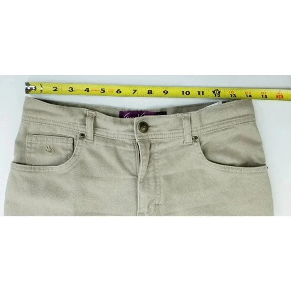 Gloria Vanderbilt Size 6P Womens Petite Tan Average Embroidered Coin Pocket Logo - Picture 2 of 13